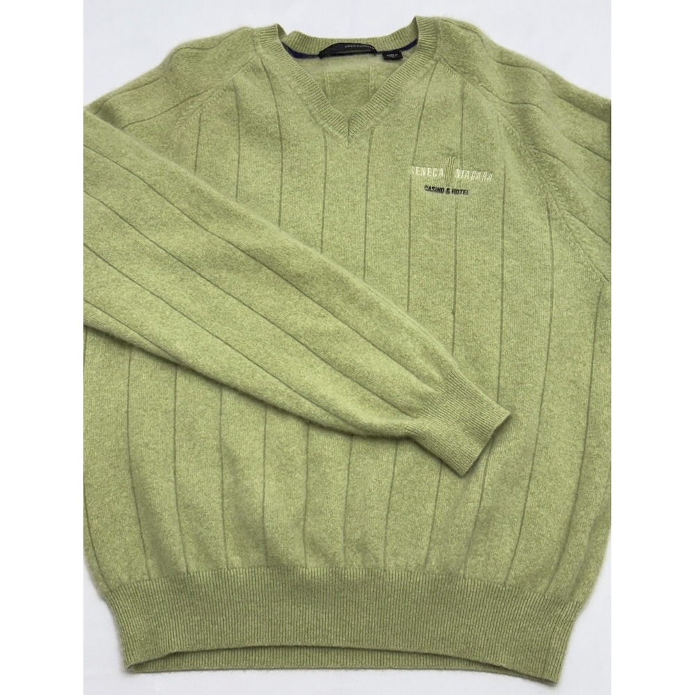 *Greg Norman Seneca Niagara Casino/Hotel Green Ribbed Double Cashmere Sweater M